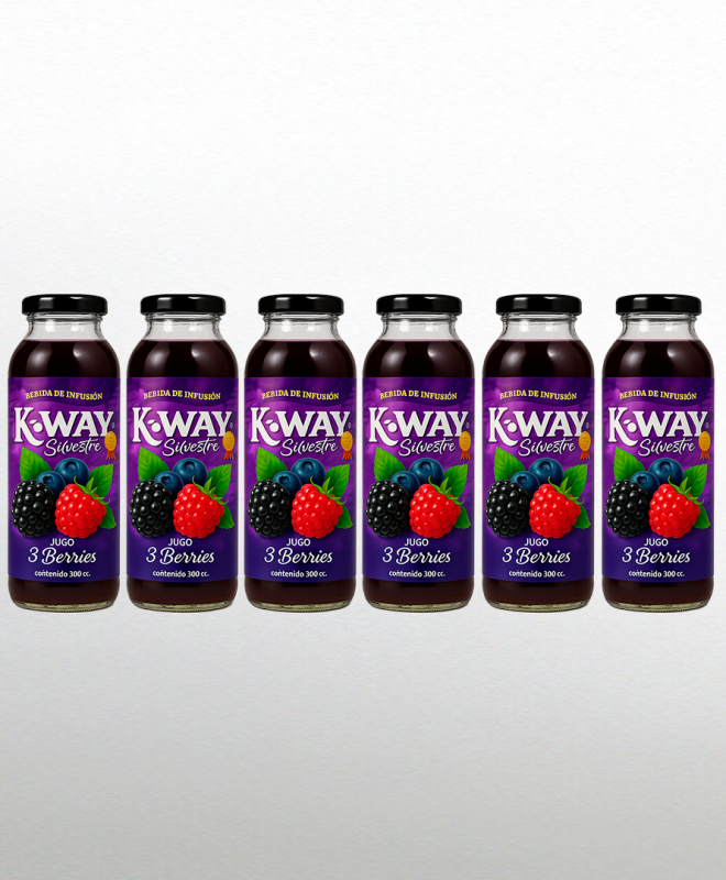 Jugos 3 Berries - Pack 6 unidades Botella 300 cc